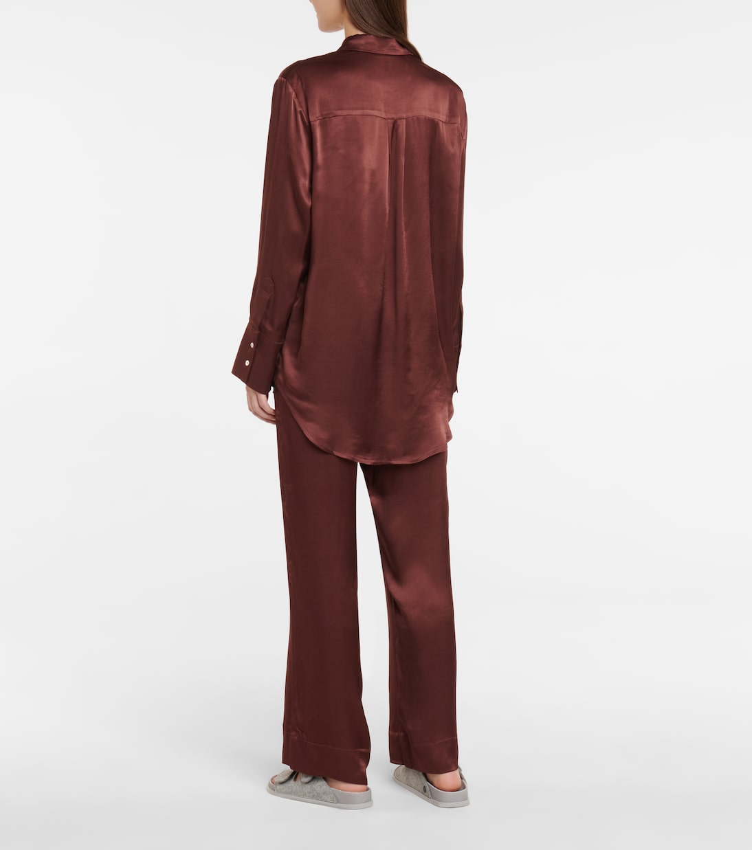 Oversize-Hemd Milan aus Satin | Asceno