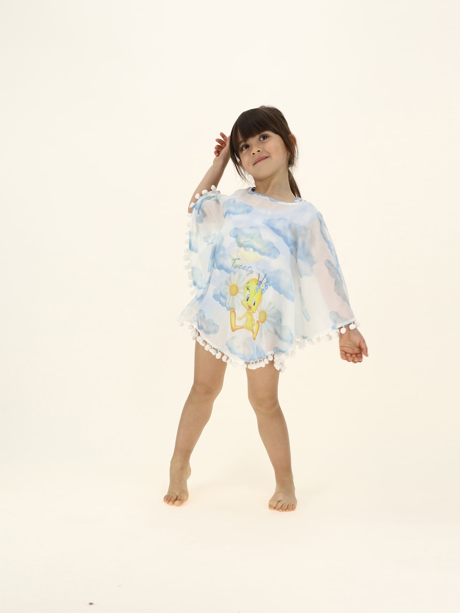 Poncho de algodón estampado | Monnalisa