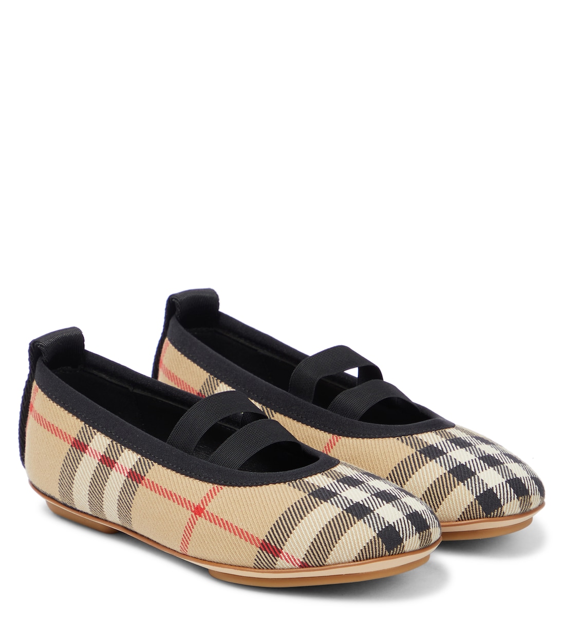 Archive Check cotton ballet flats in multicoloured Burberry Kids Mytheresa