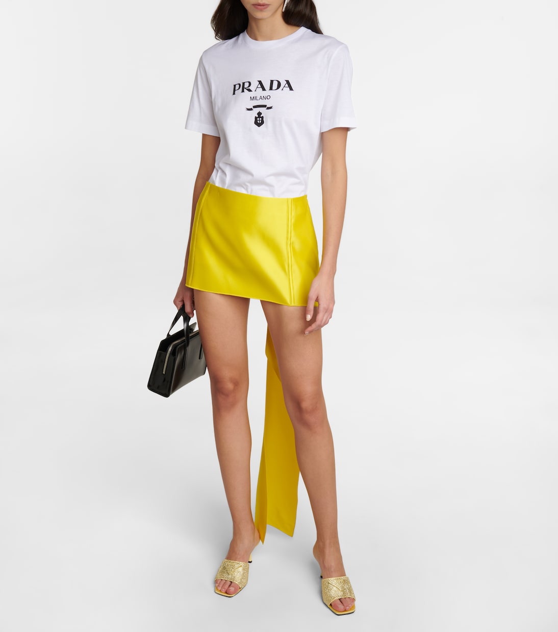 Crystal-embellished satin mules | Prada