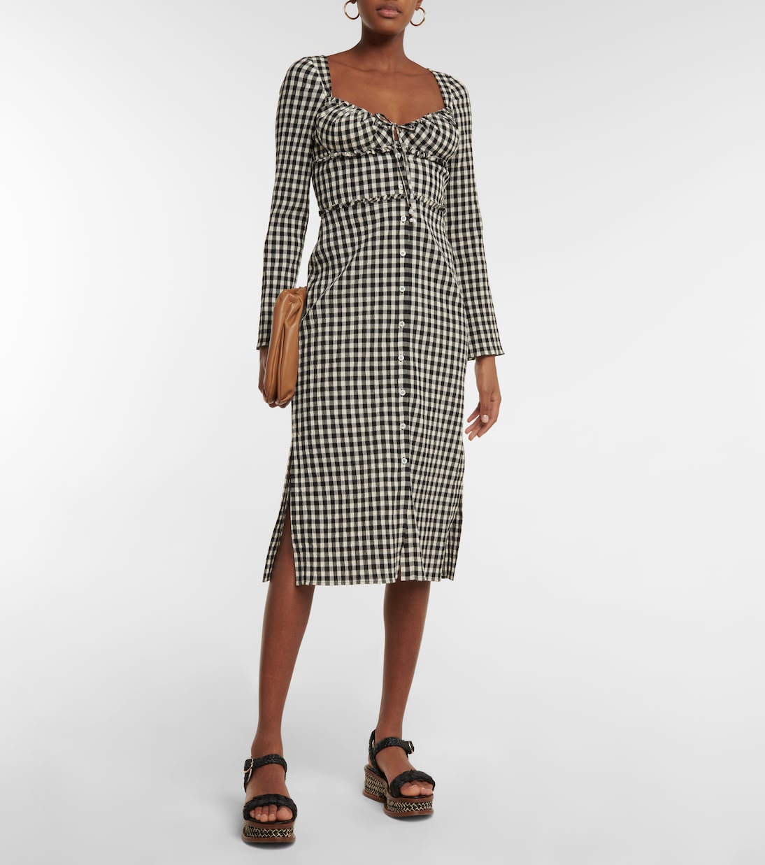 Himalia Gingham cotton and silk dress | Altuzarra