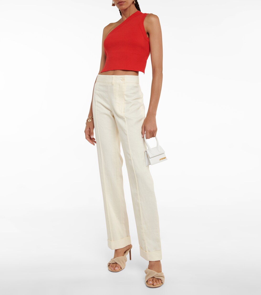 La Maille Ascu cropped linen-blend top | Jacquemus