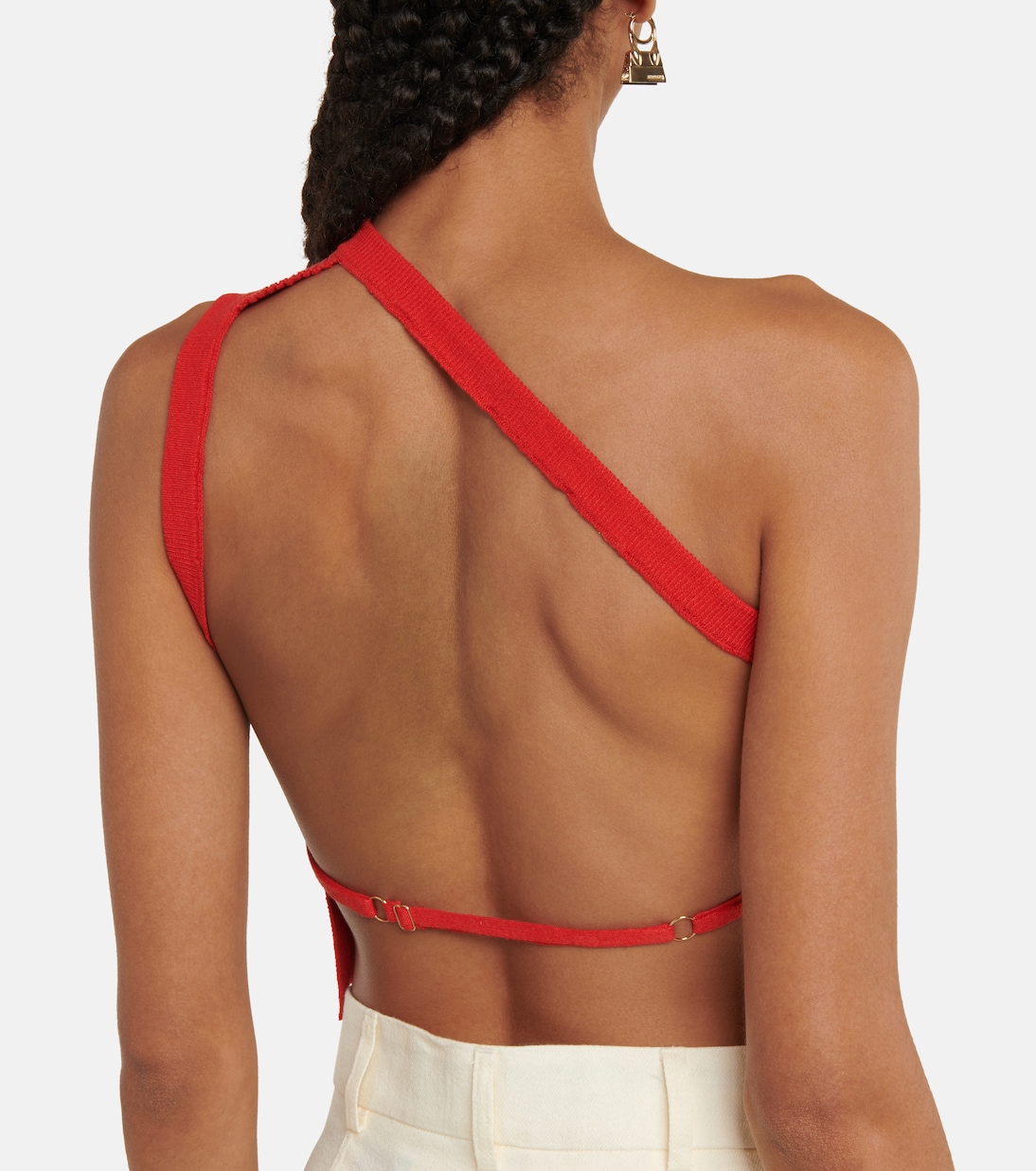 La Maille Ascu cropped linen-blend top | Jacquemus