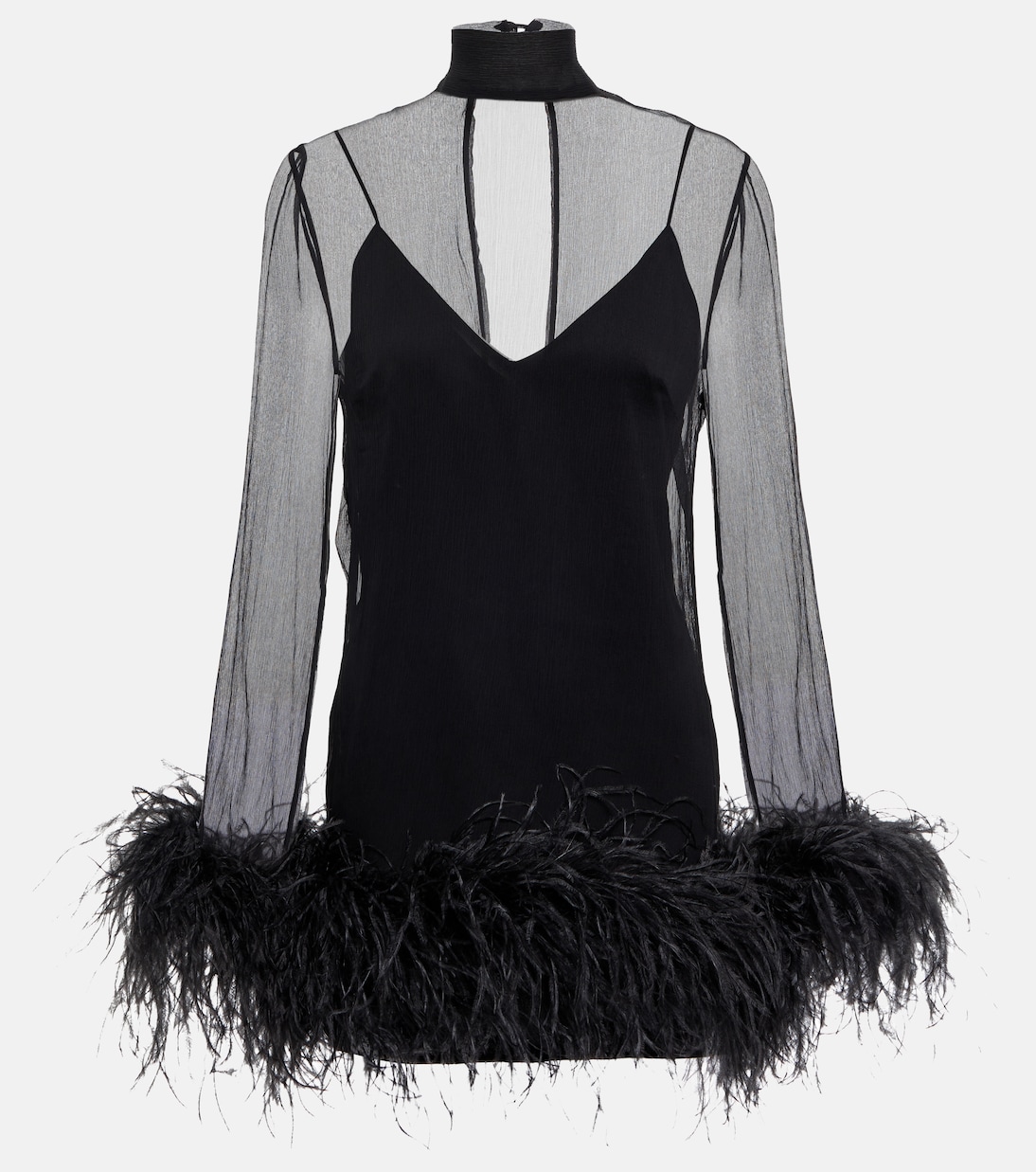Feather-trimmed minidress | Taller Marmo