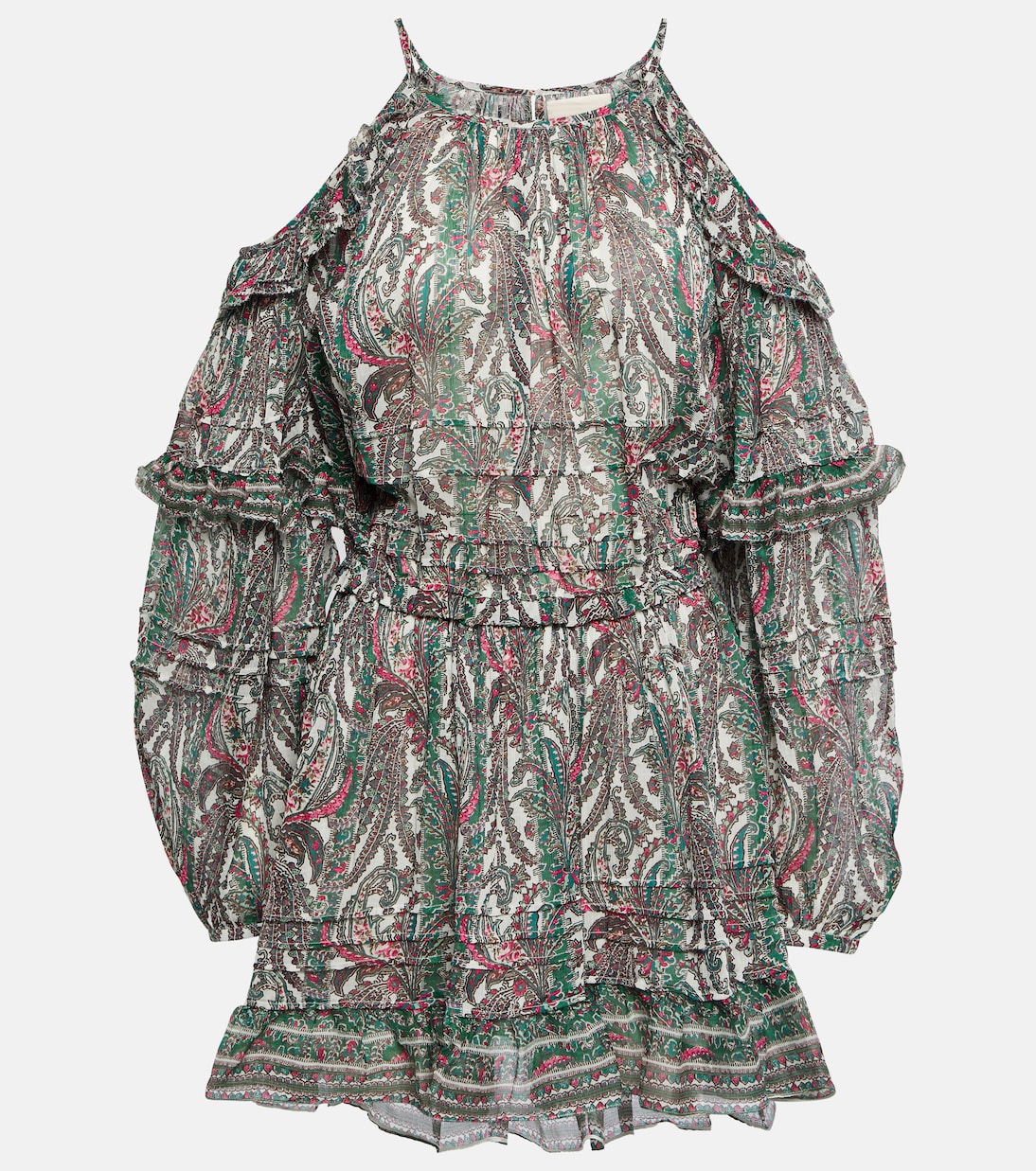 Vestido corto Gabinia de algodón y seda | Isabel Marant