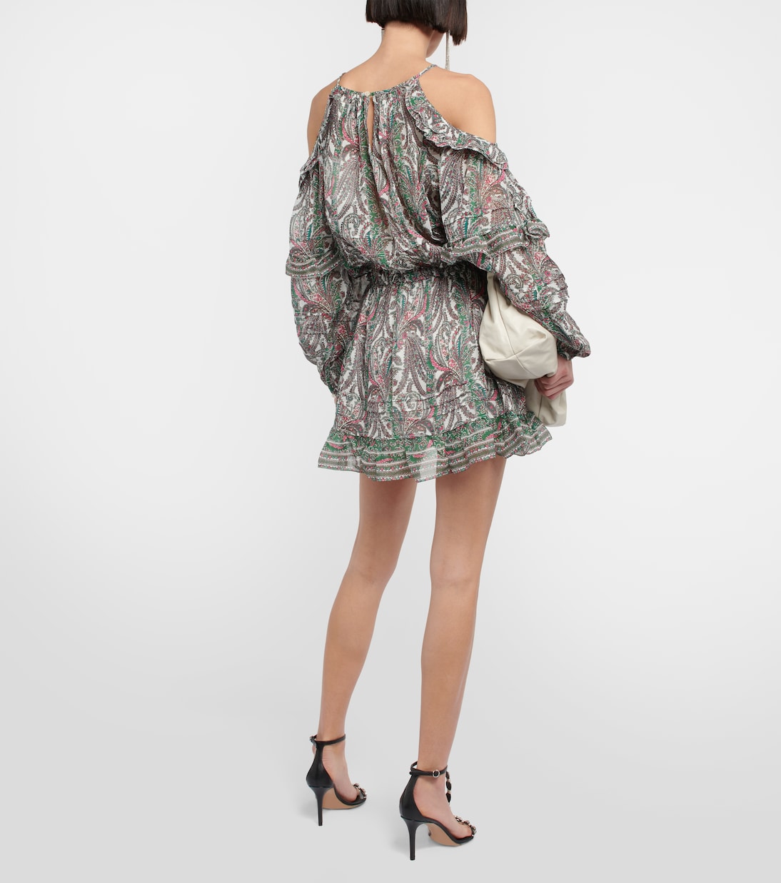 Vestido corto Gabinia de algodón y seda | Isabel Marant