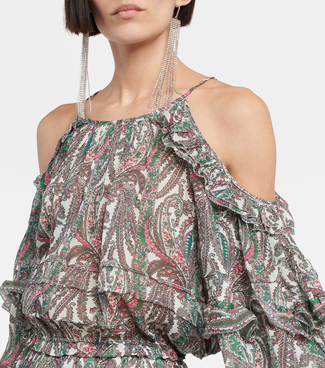 Vestido corto Gabinia de algodón y seda | Isabel Marant