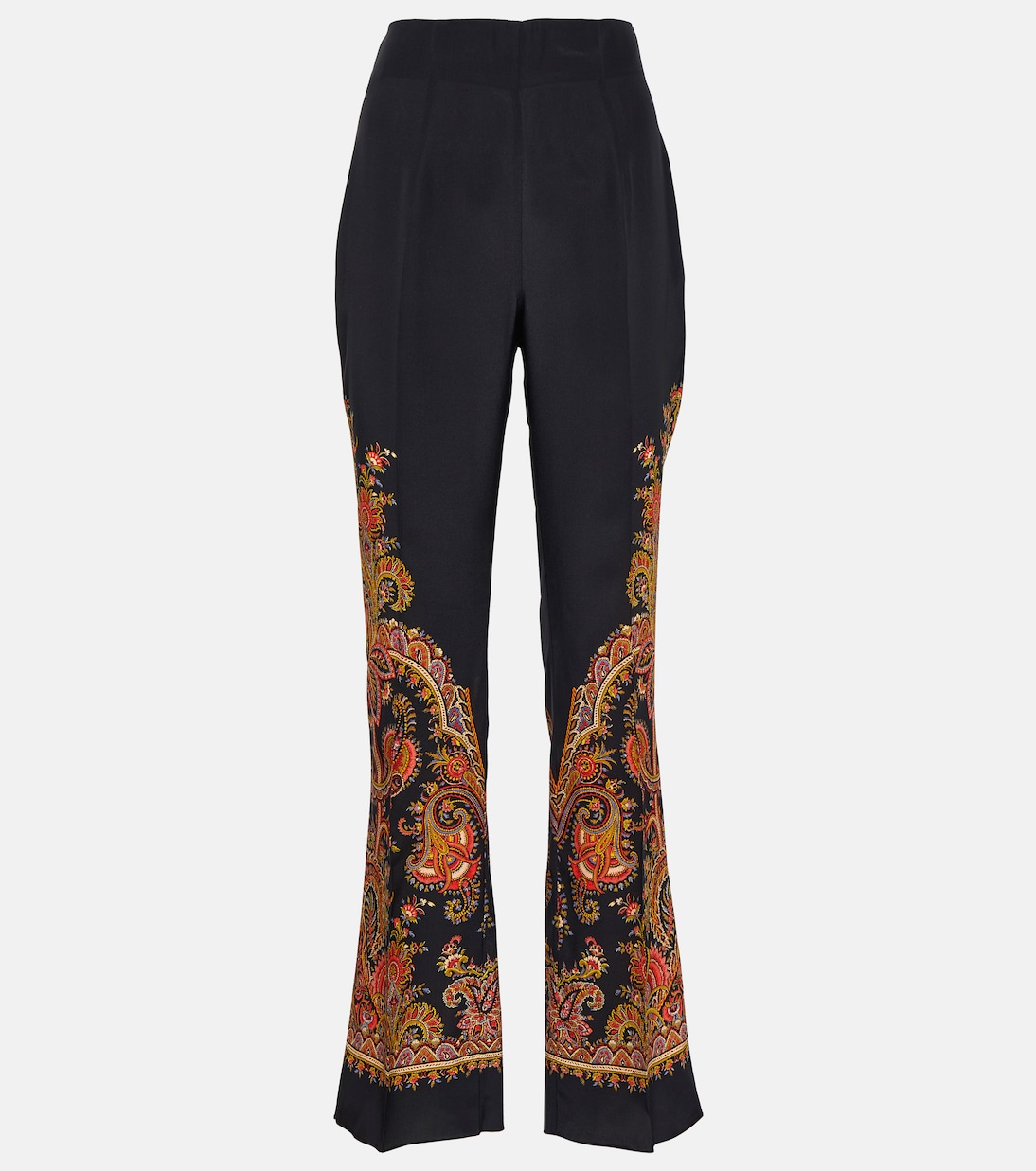Paisley high-rise silk pants in black - Etro | Mytheresa