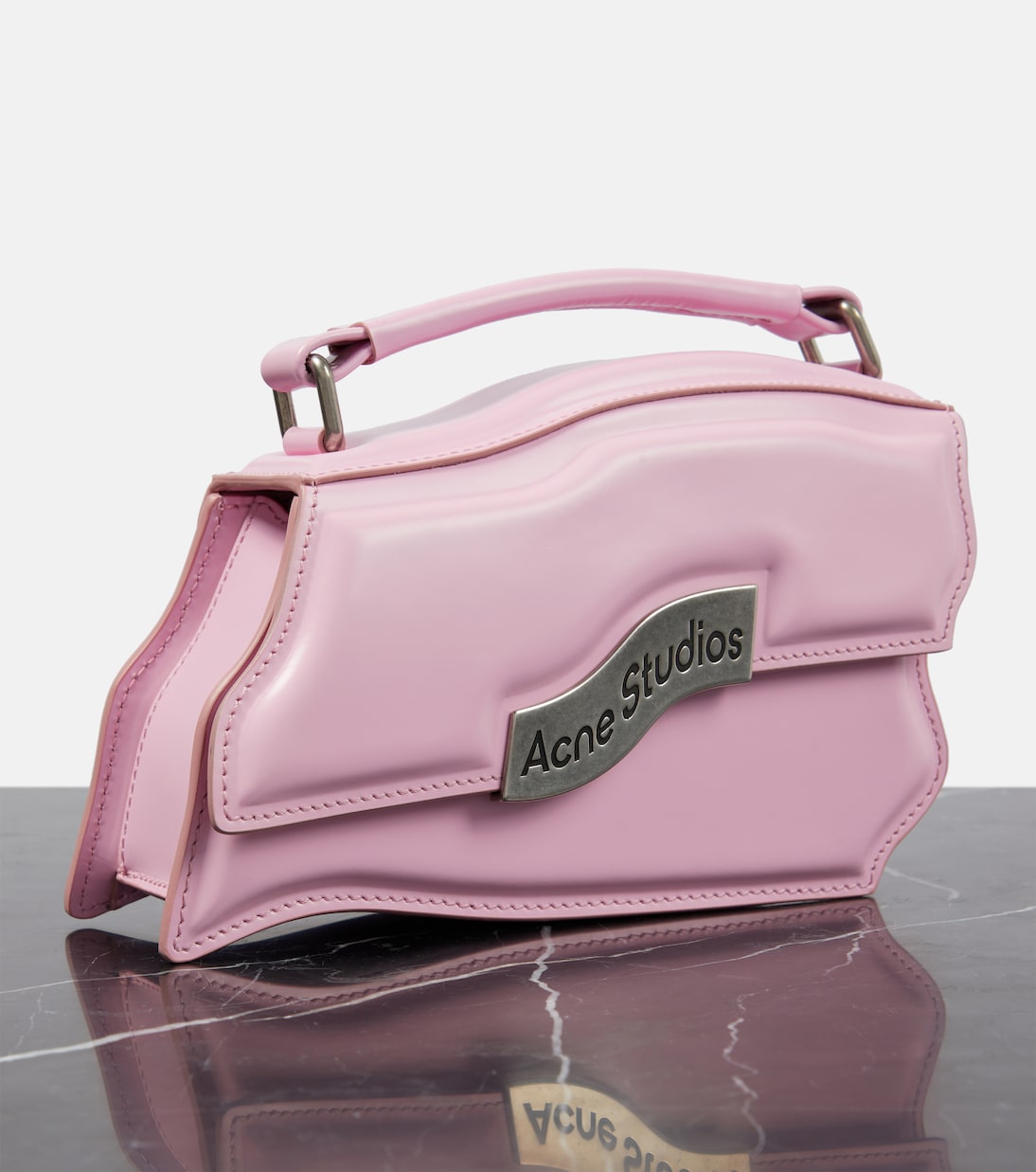 Distortion Wavy Mini leather shoulder bag | Acne Studios