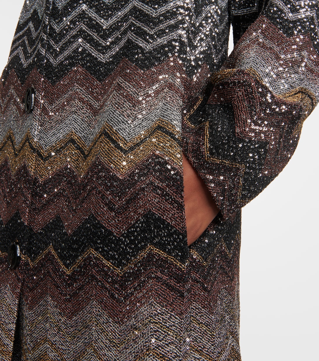 Abrigo de botonadura simple Zig Zag | Missoni