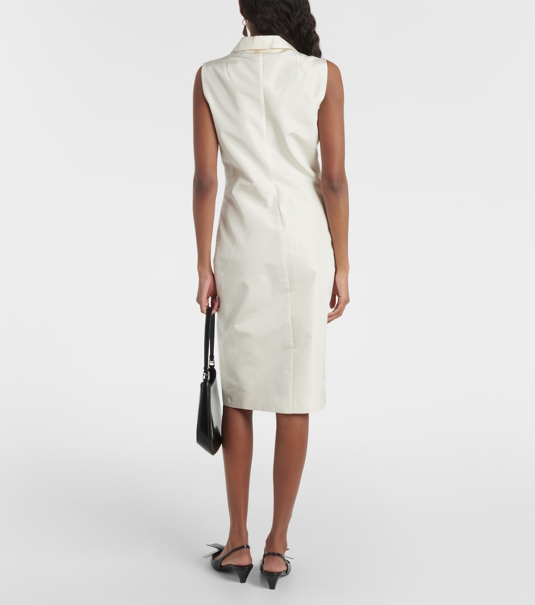 Abito midi in misto seta | Prada