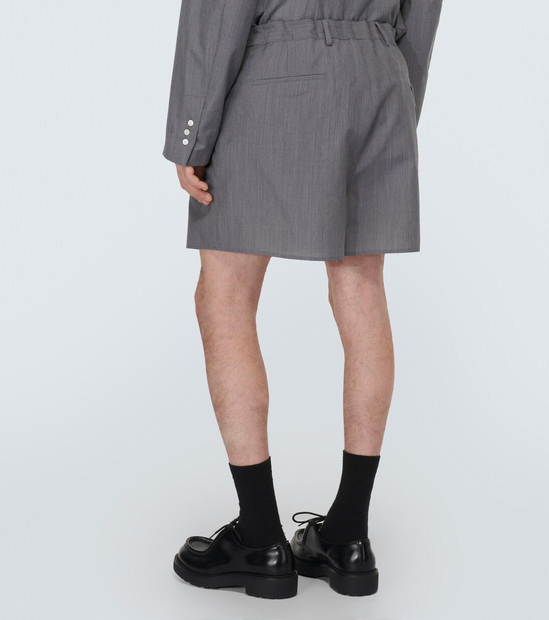 High-rise wool and mohair shorts | Prada