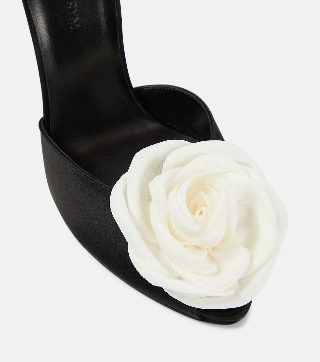 Floral-appliqué satin peep-toe pumps | Magda Butrym