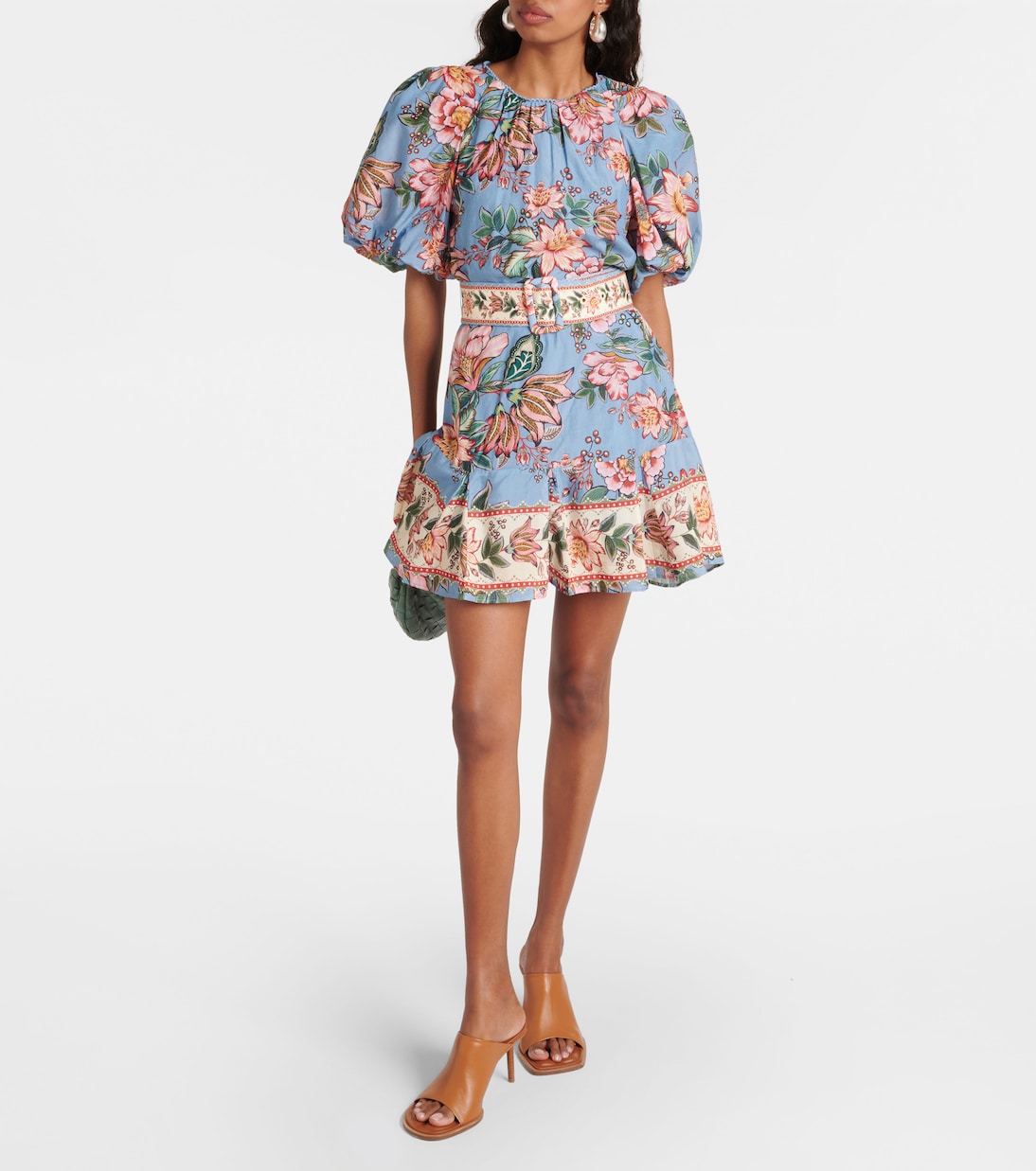 Floral cotton-blend minidress | Farm Rio