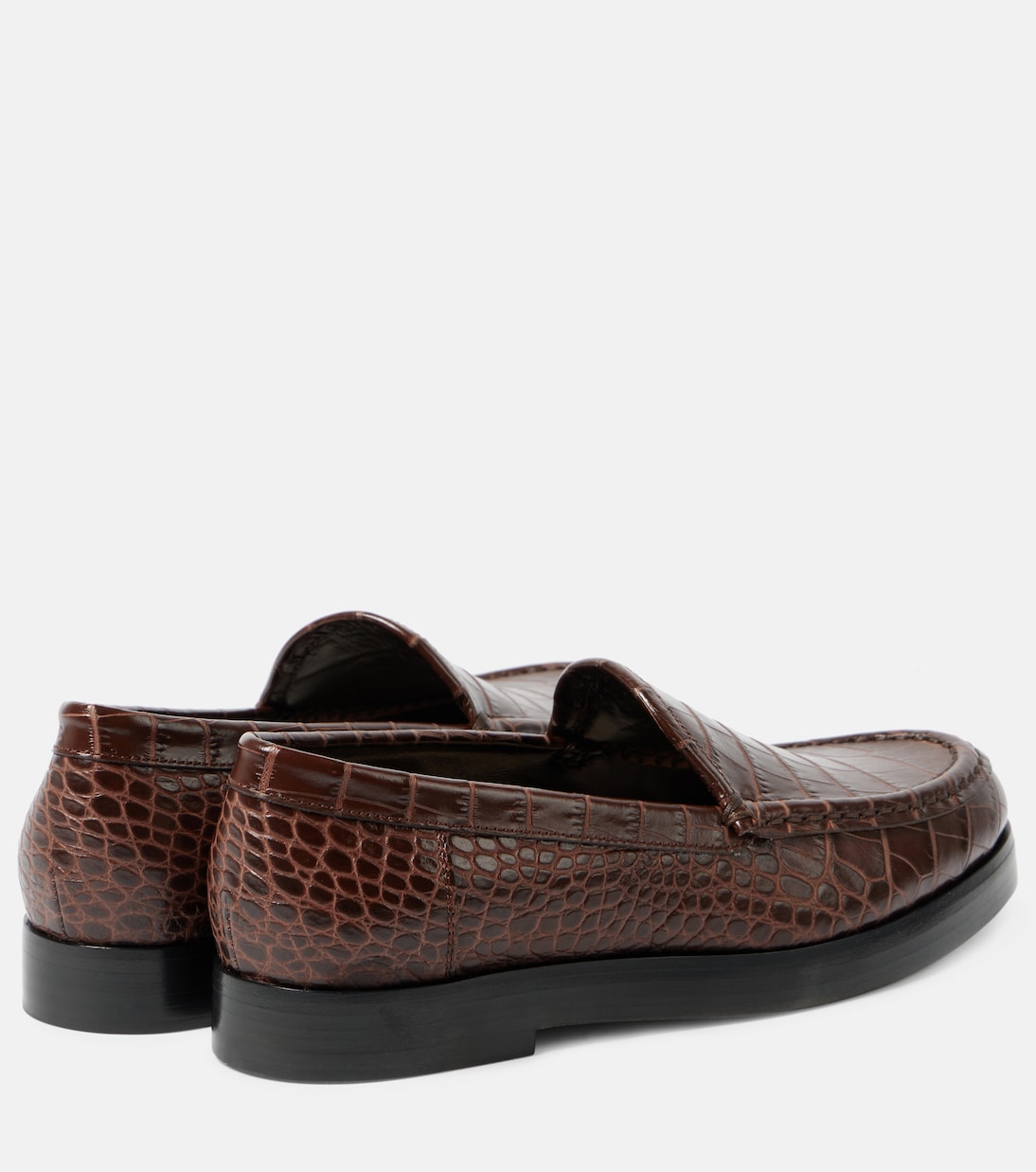 Dinelio croc-effect leather loafers | Manolo Blahnik