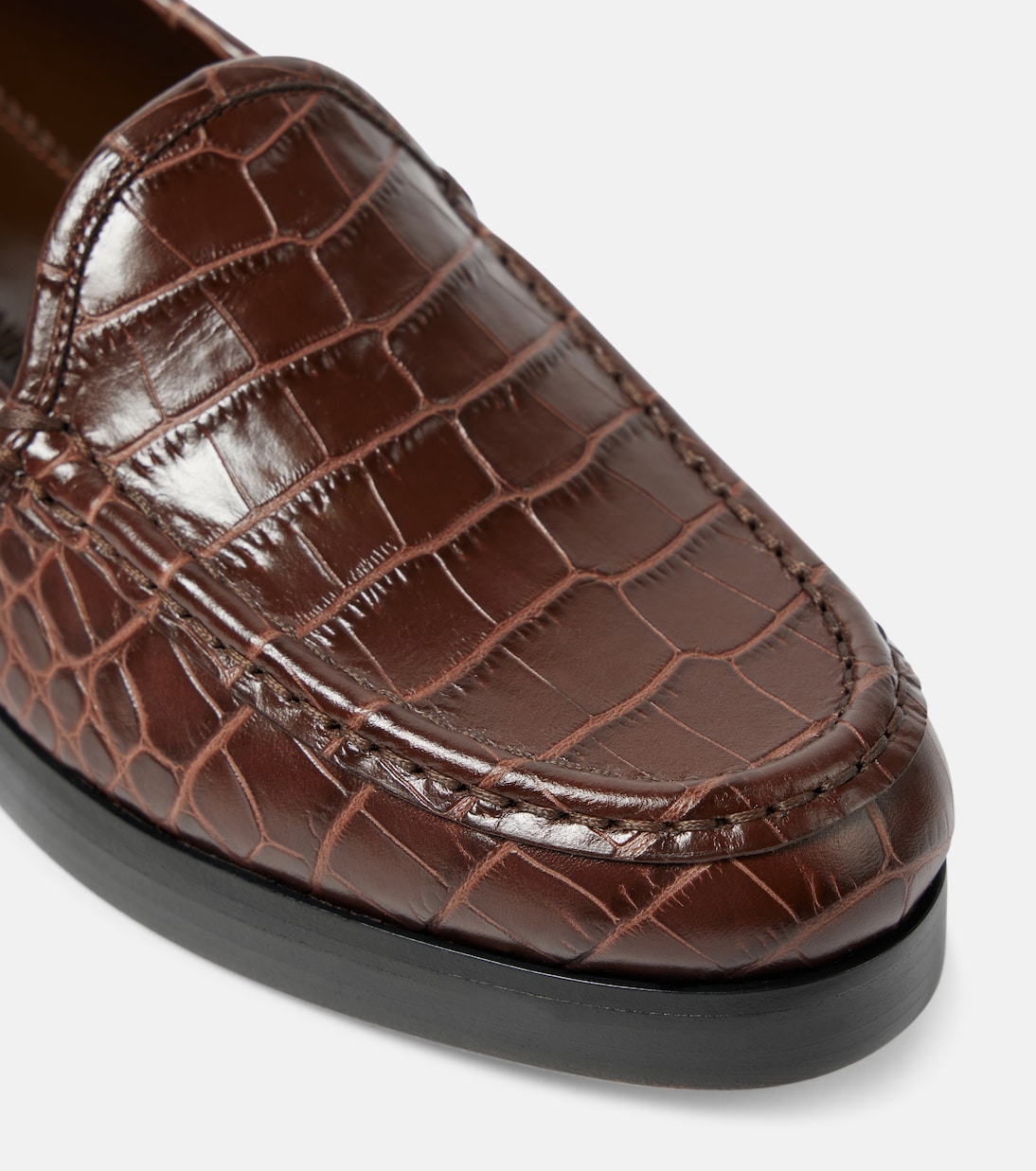 Dinelio croc-effect leather loafers | Manolo Blahnik