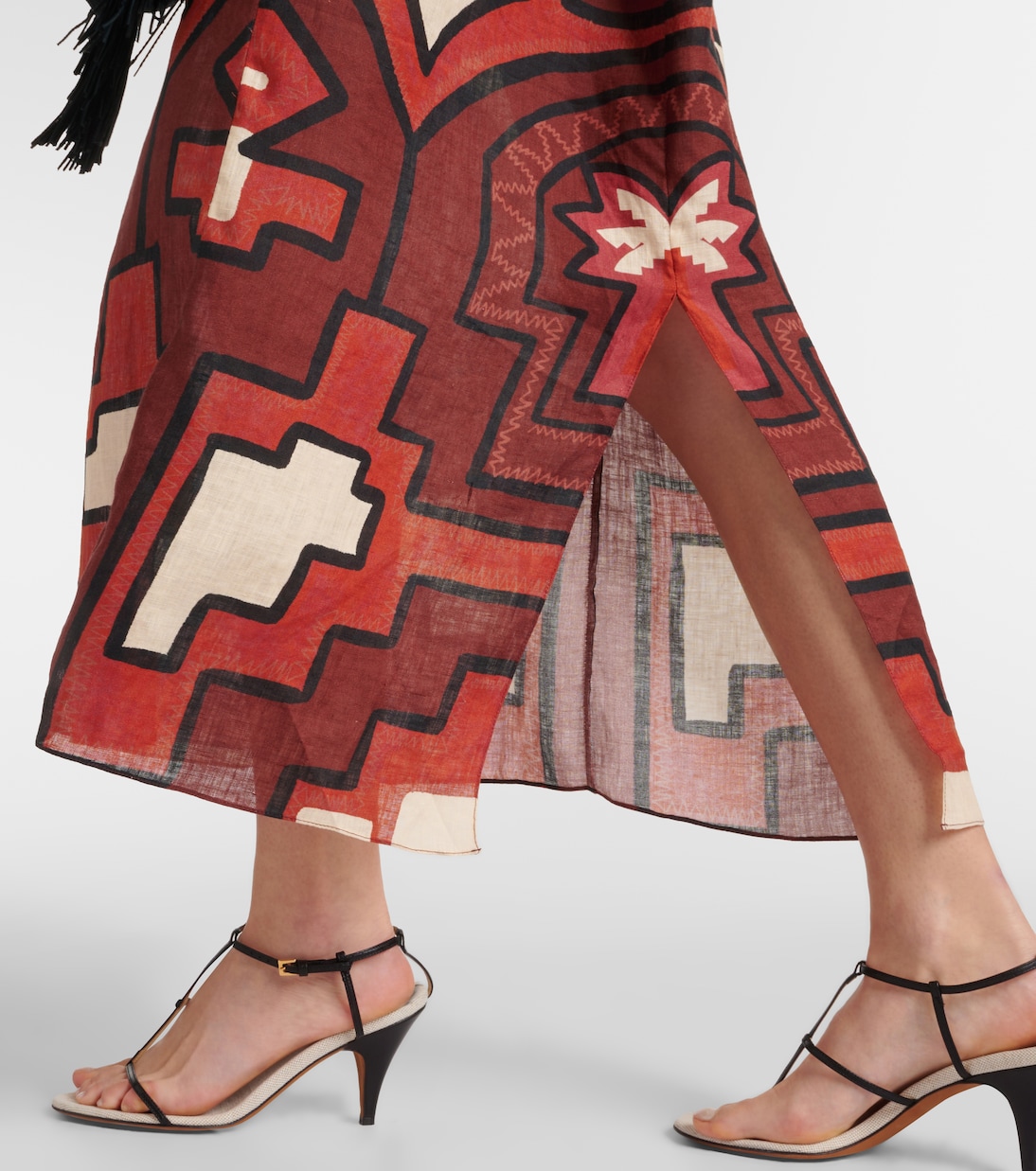 Printed cutout linen midi dress | Johanna Ortiz