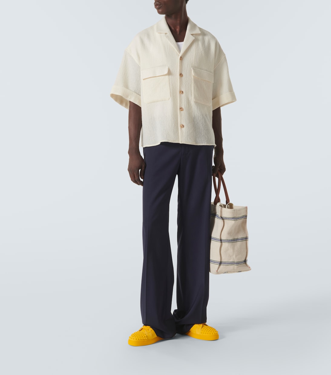 Baskets Louis Junior Spikes en daim | Christian Louboutin
