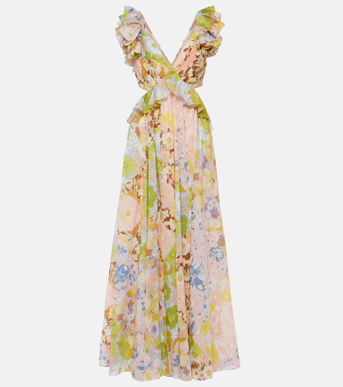 Pop ruffled floral midi dress | Zimmermann