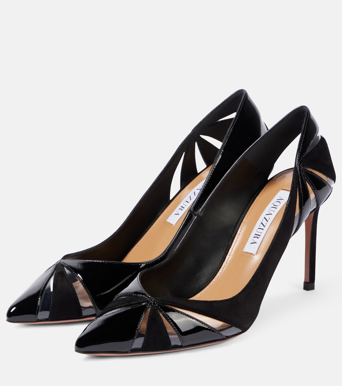 Pumps Puzzle 85 in vernice, suede e PVC | Aquazzura