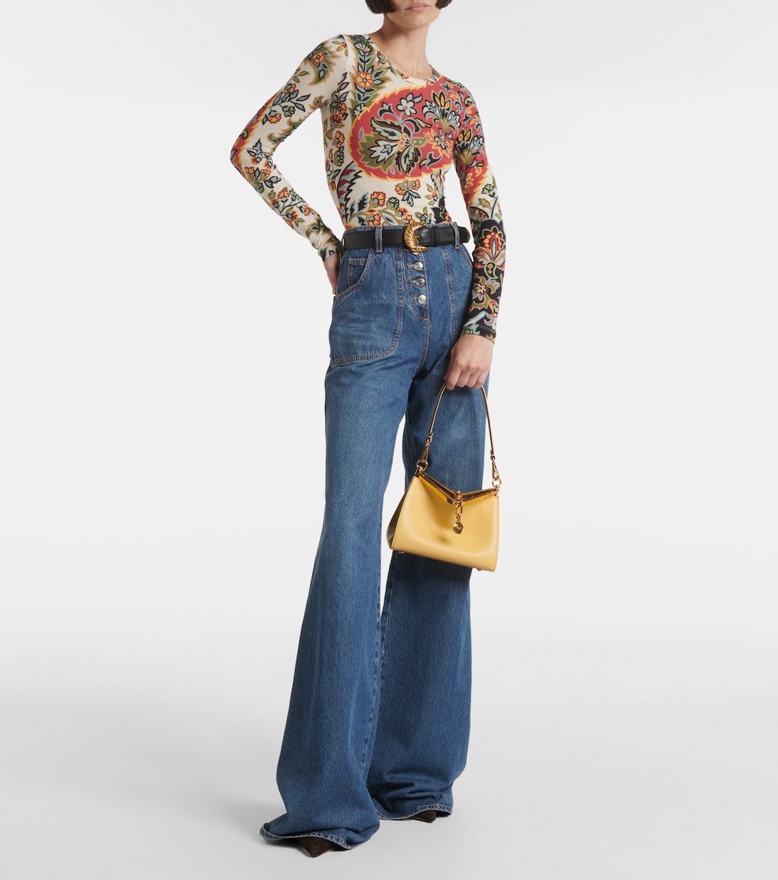 Serafino printed wool-blend T-shirt | Etro