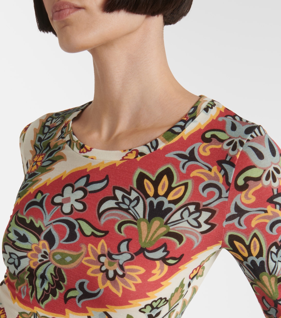 Serafino printed wool-blend T-shirt | Etro