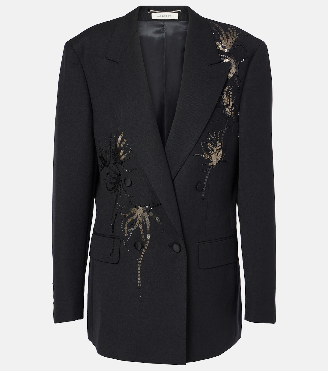 Blazer doppiopetto in lana con paillettes | Jacques Wei