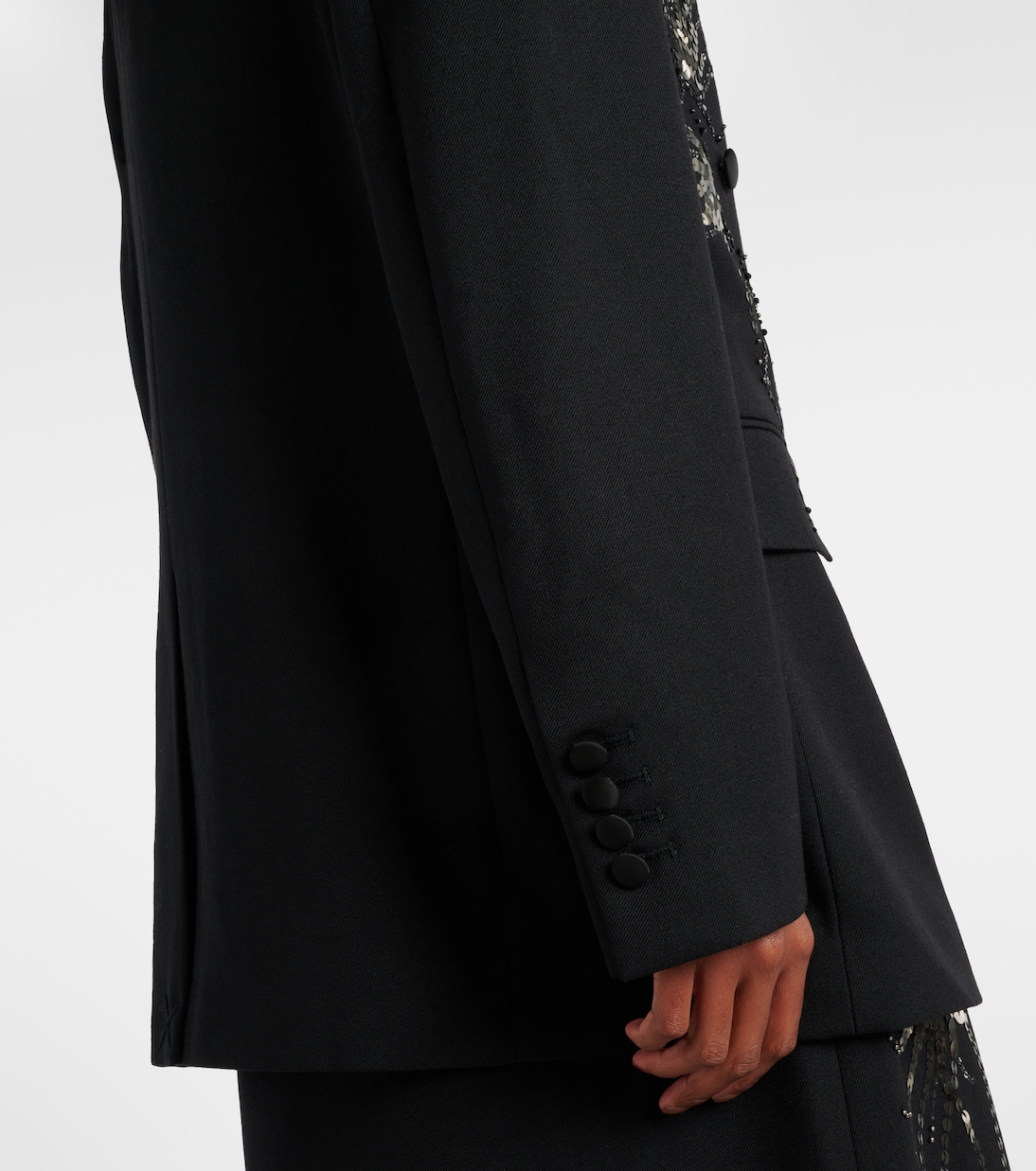Blazer doppiopetto in lana con paillettes | Jacques Wei