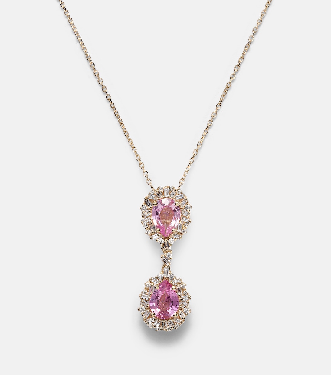 Collana giovanile in oro 18kt con diamanti e zaffiro, design esclusivo Suzanne Kalan