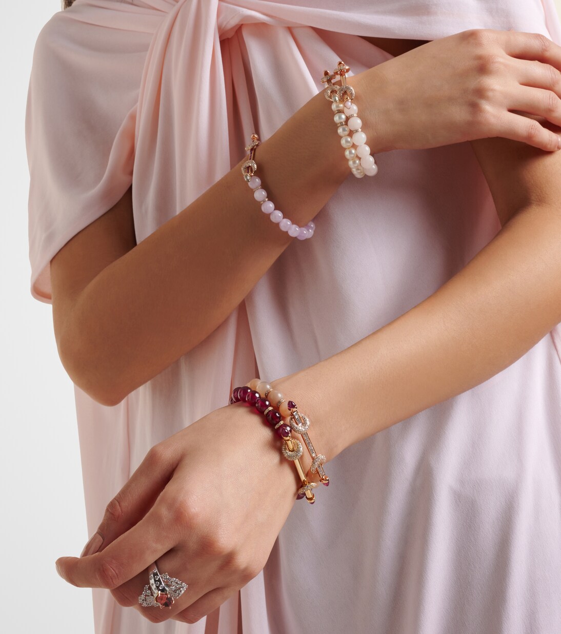 Bracciale in oro rosa 18kt ANANYA Chakra con pietre preziose per giovani trendy