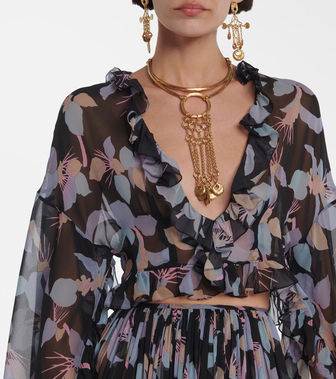 Top en soie à fleurs | Chloé