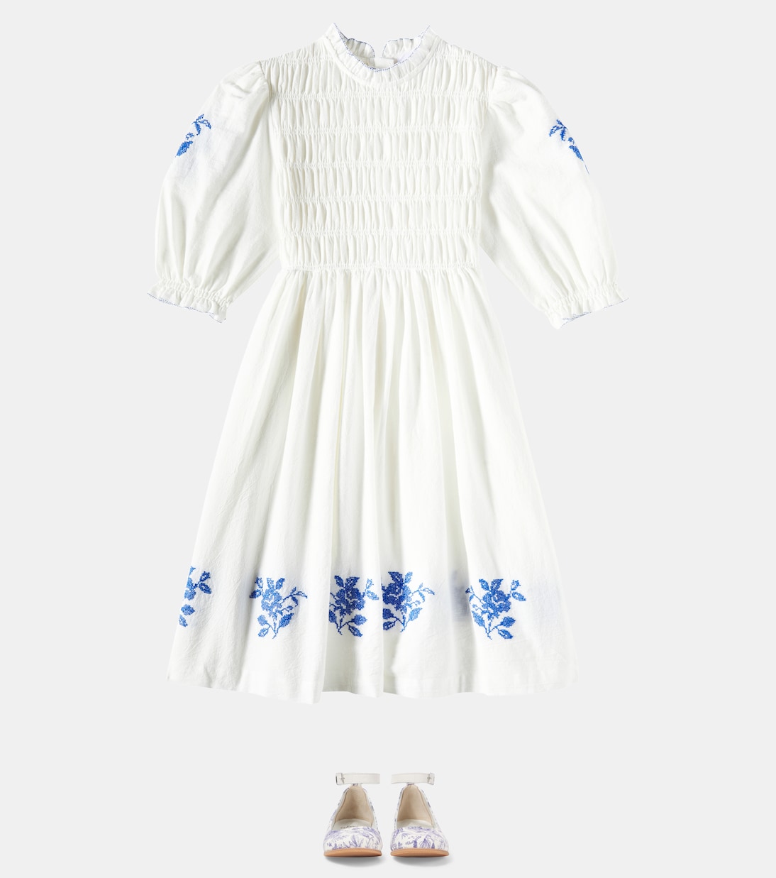 Besticktes Kleid Emmanuelle aus Baumwolle | C'era Una Volta