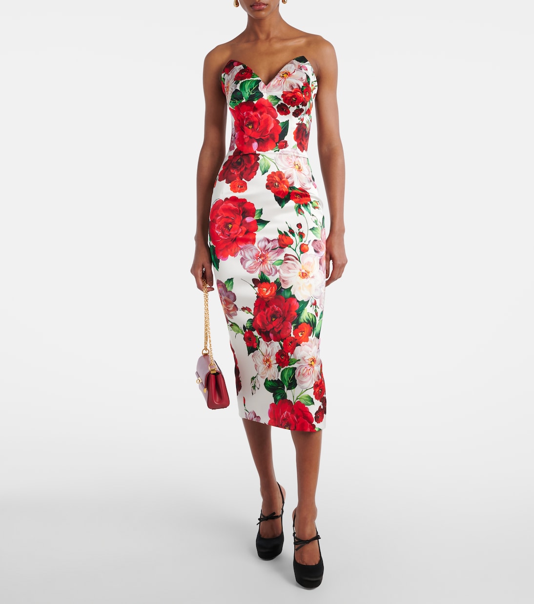 Robe midi à fleurs | Dolce&Gabbana