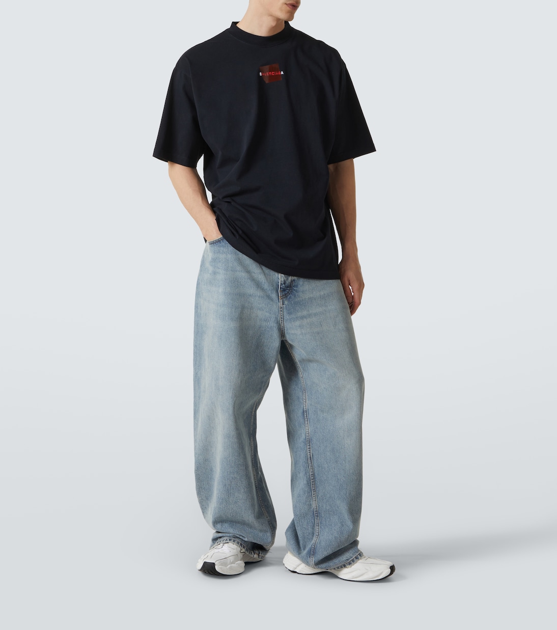 Camiseta en jersey de algodón con logo | Balenciaga