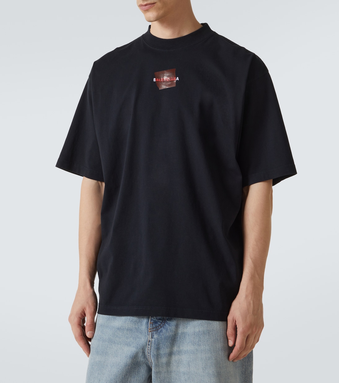 Camiseta en jersey de algodón con logo | Balenciaga