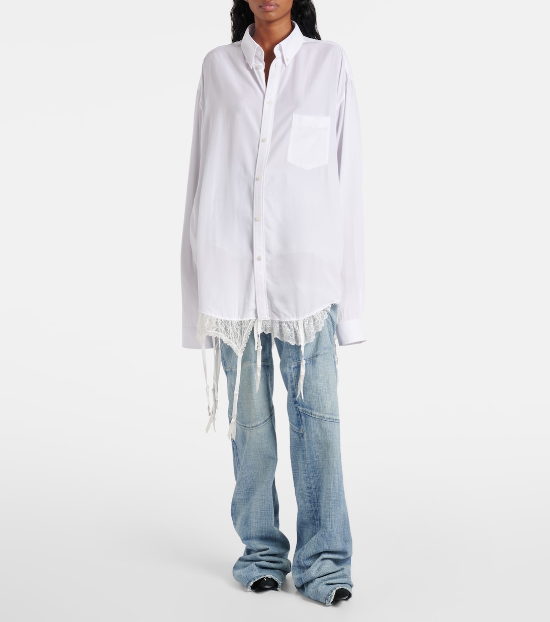 Oversize-Hemd mit Spitze | Balenciaga