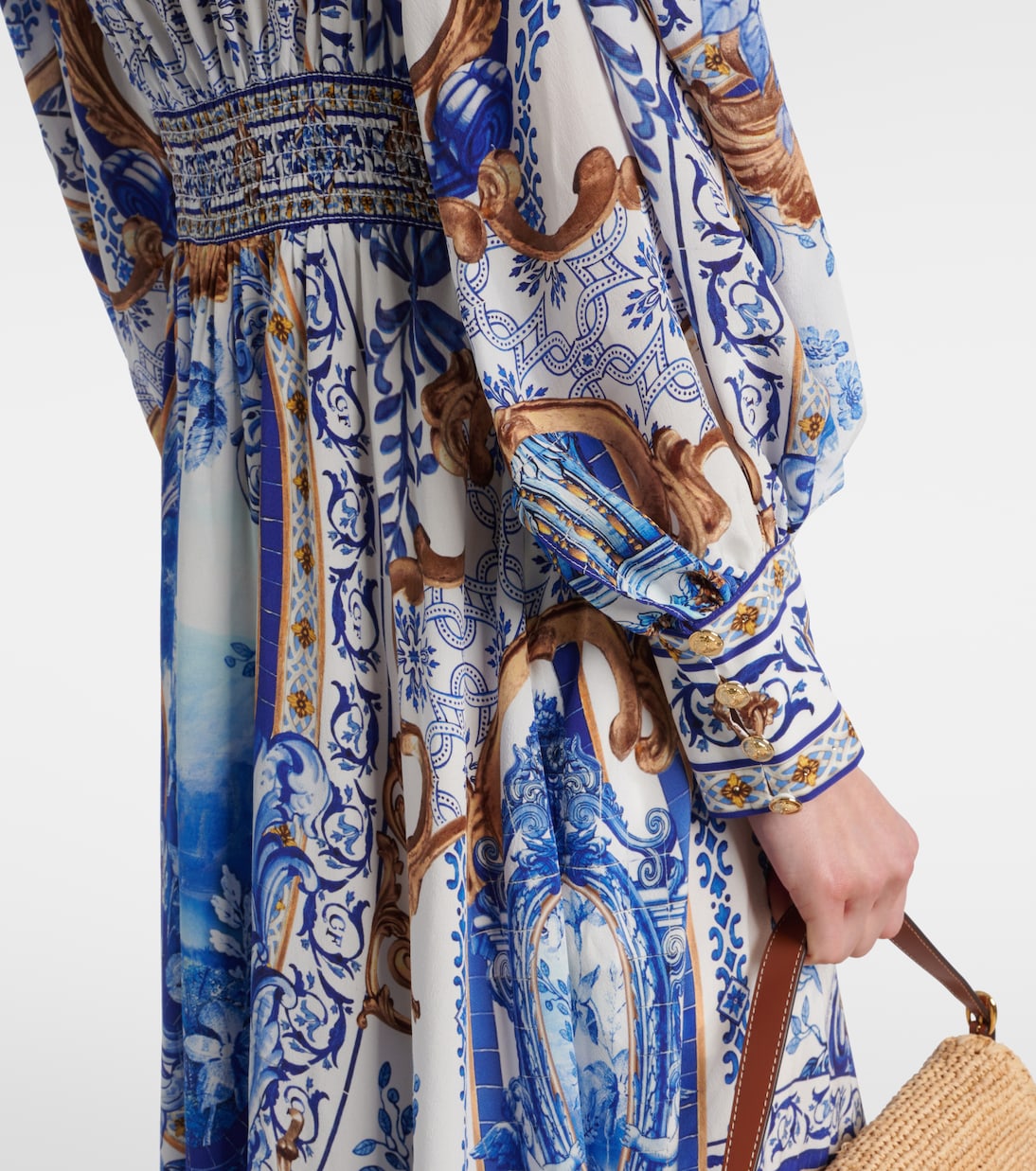 Abito midi in seta con stampa | Camilla