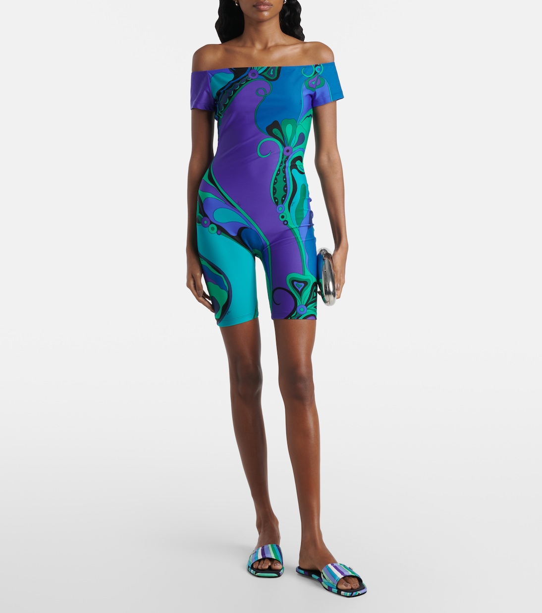 Jumpsuit corta Orchidee con stampa | Pucci