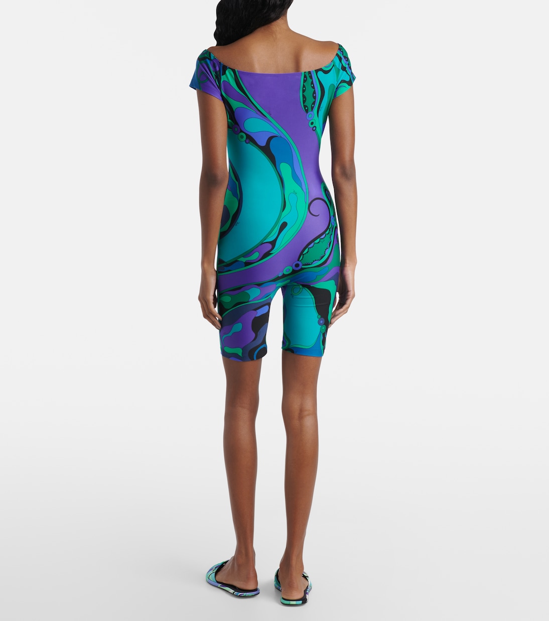 Jumpsuit corta Orchidee con stampa | Pucci