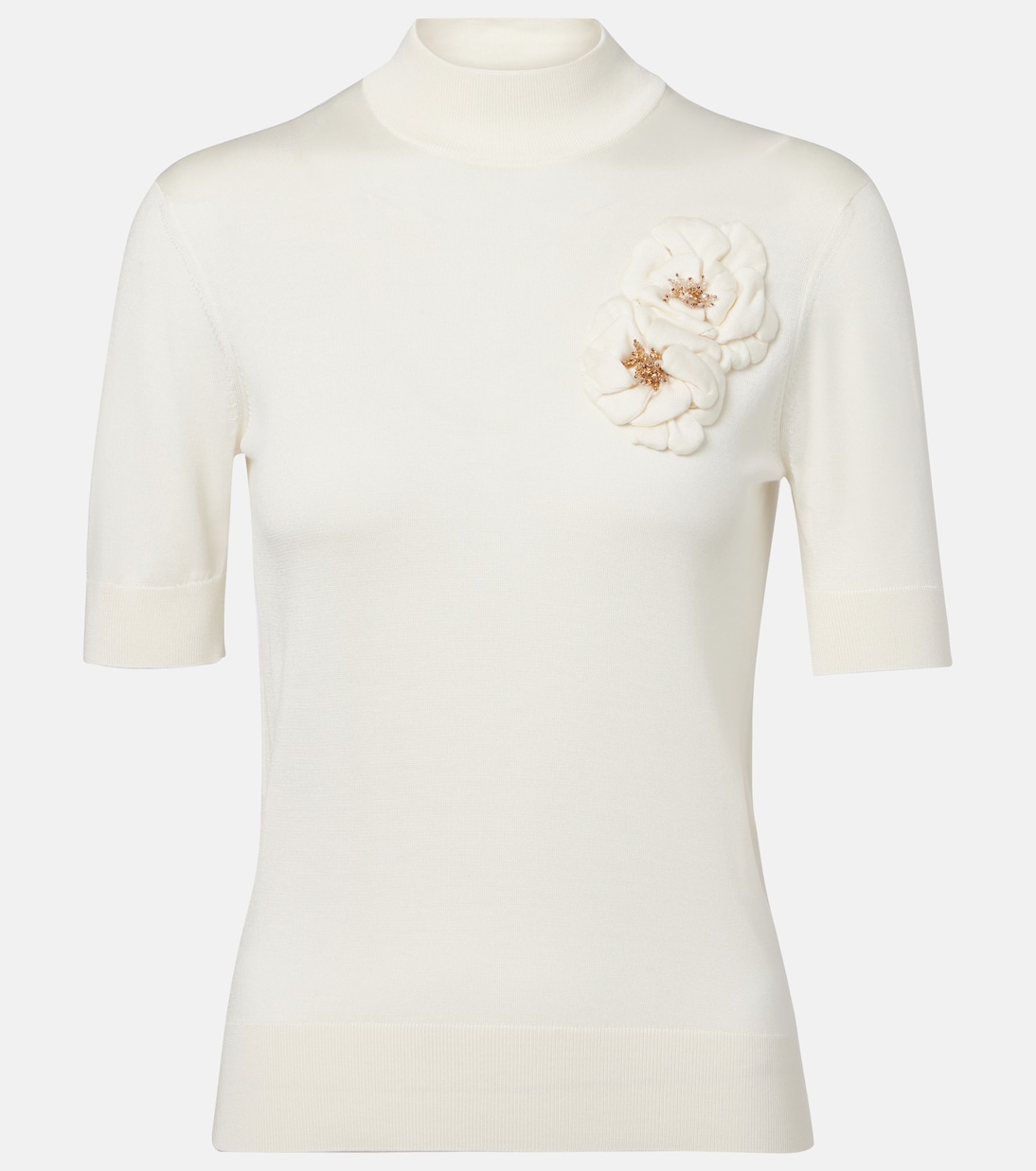 Embellished turtleneck silk top | Dolce&Gabbana