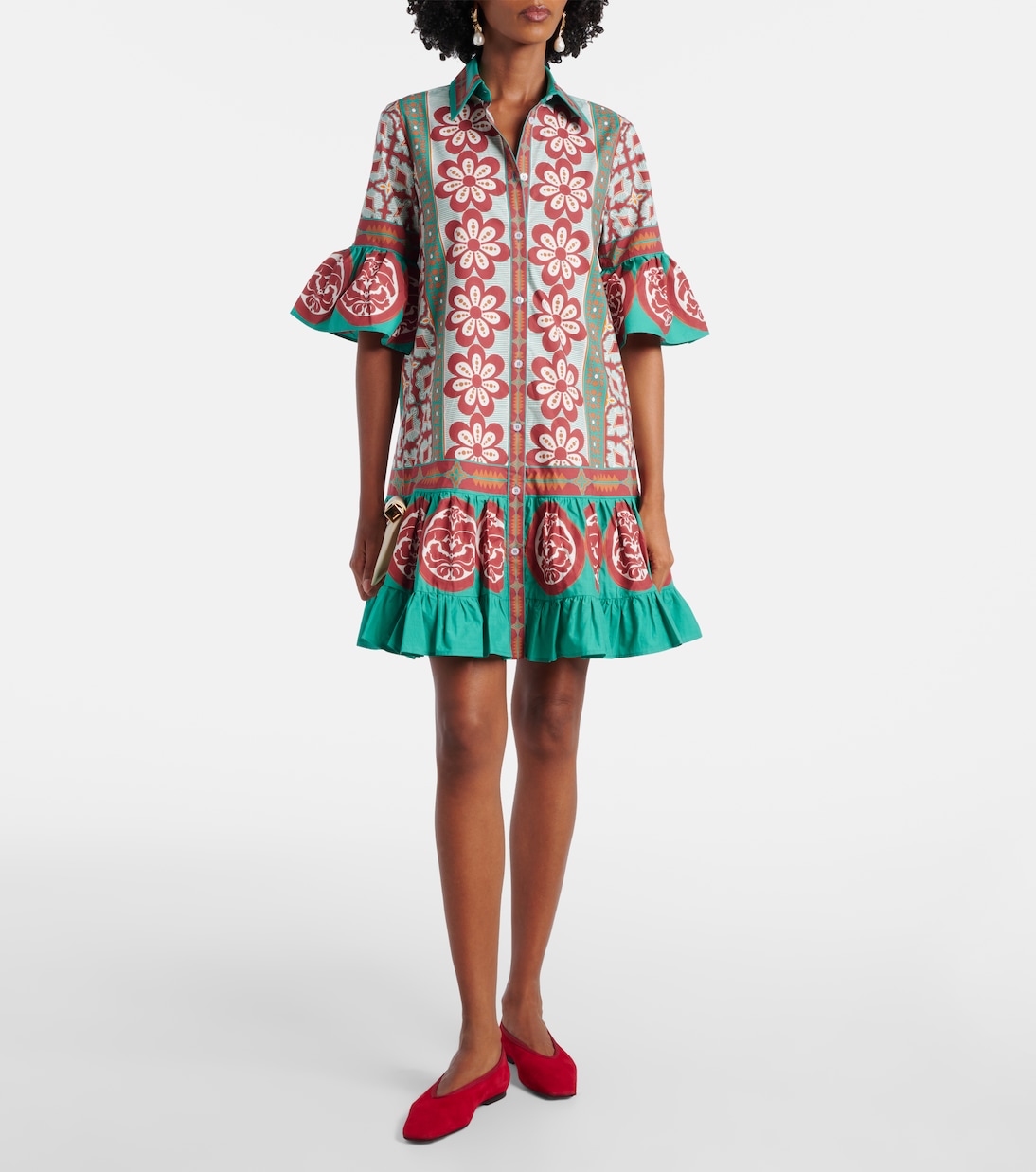 Choux printed cotton poplin shirt dress | La DoubleJ