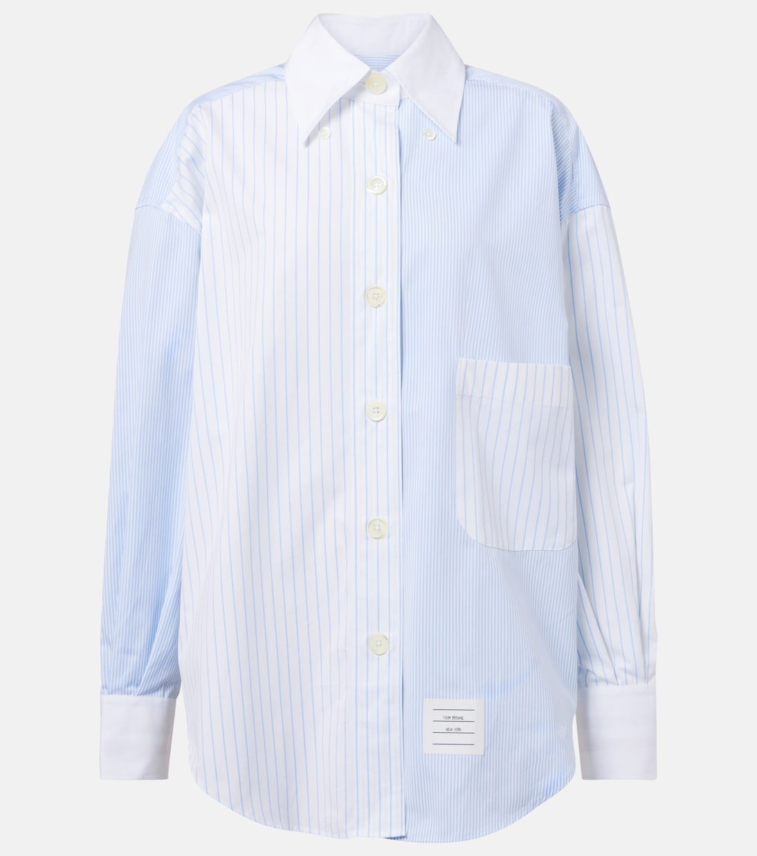 Camicia in popeline di cotone gessato | Thom Browne