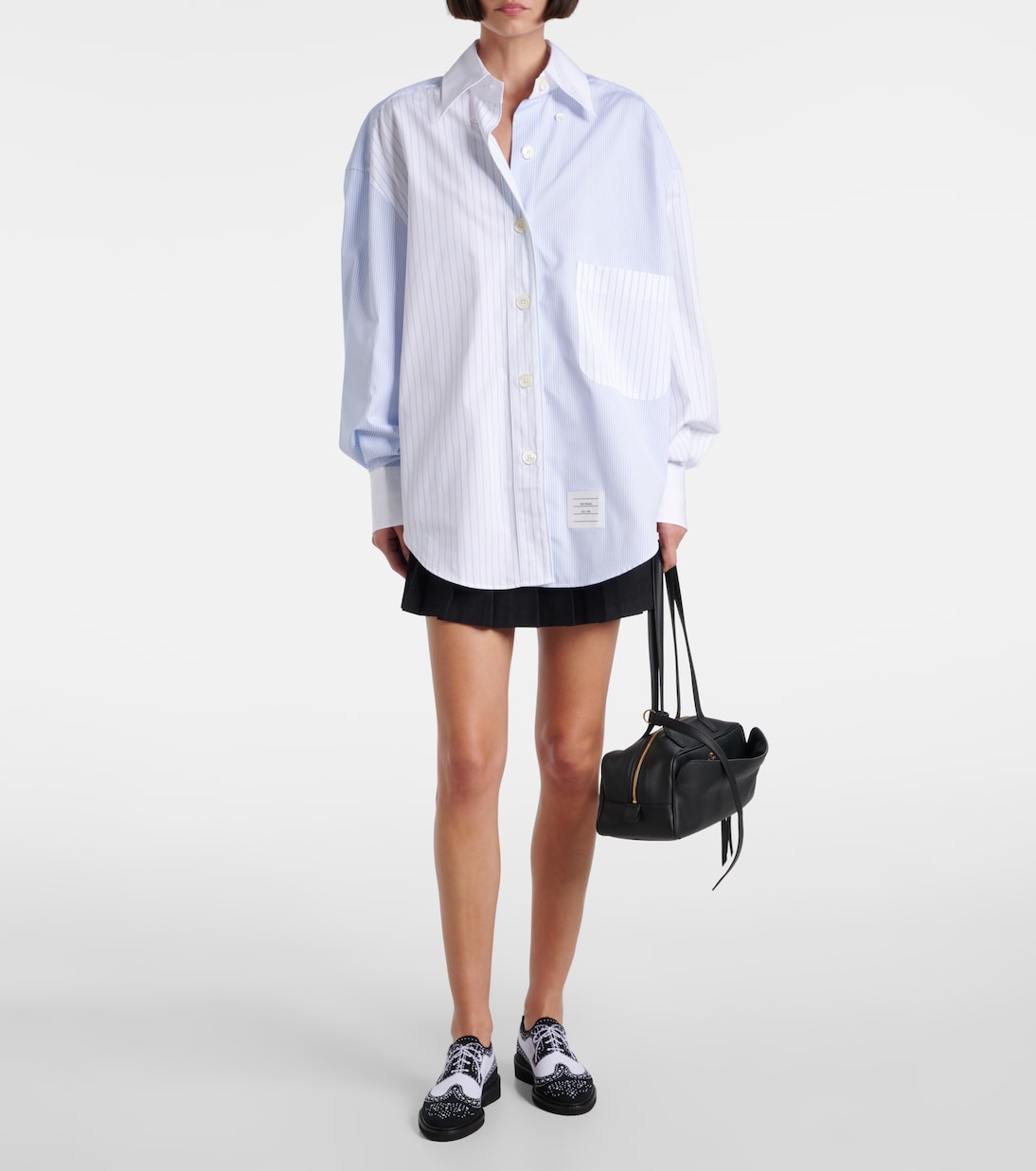 Camicia in popeline di cotone gessato | Thom Browne