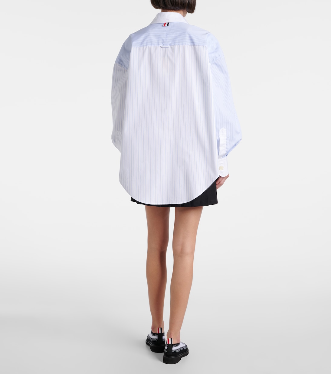 Camicia in popeline di cotone gessato | Thom Browne
