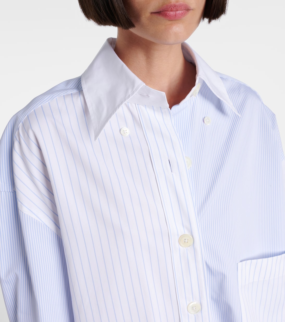 Camicia in popeline di cotone gessato | Thom Browne