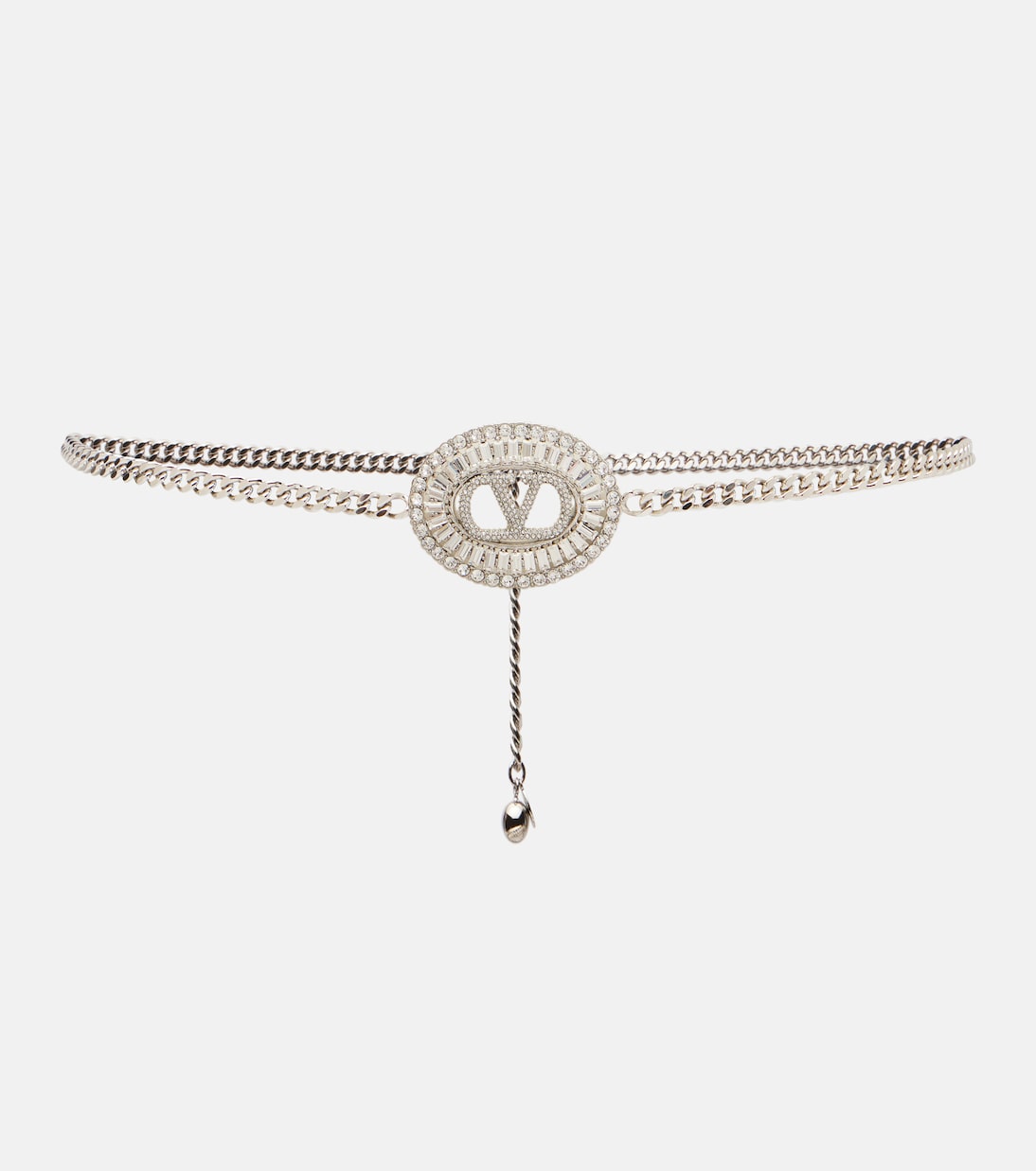 VLogo crystal-embellished chain belt | Valentino