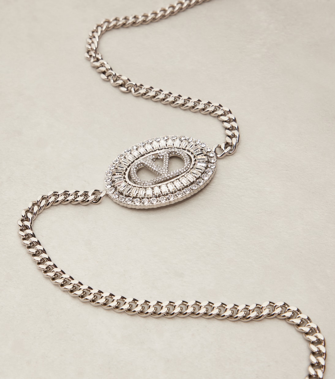 VLogo crystal-embellished chain belt | Valentino