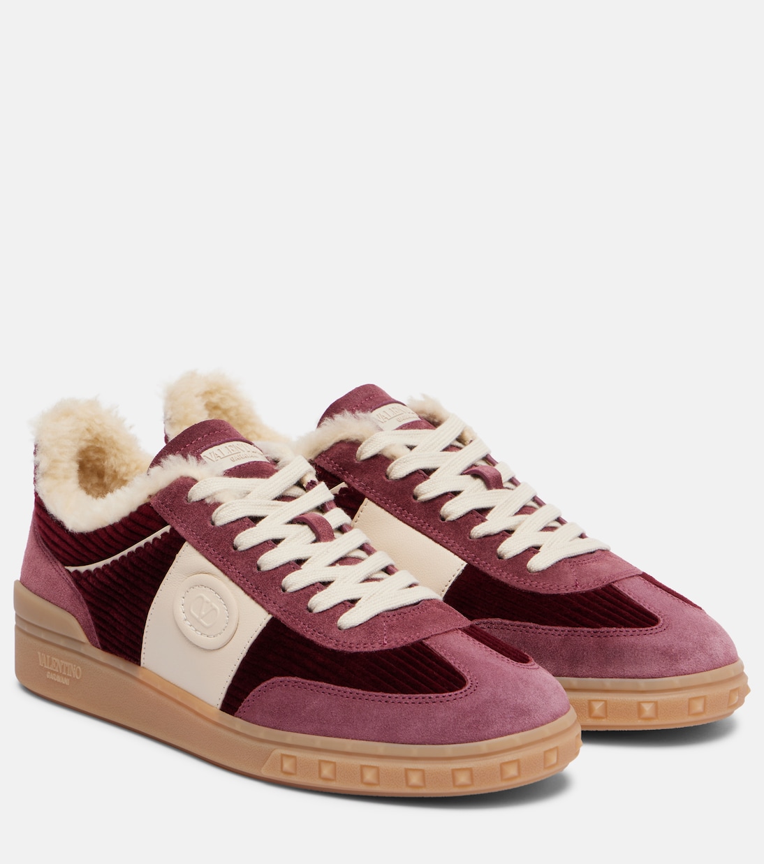 Baskets Upvillage en daim et velours côtelé | Valentino Garavani