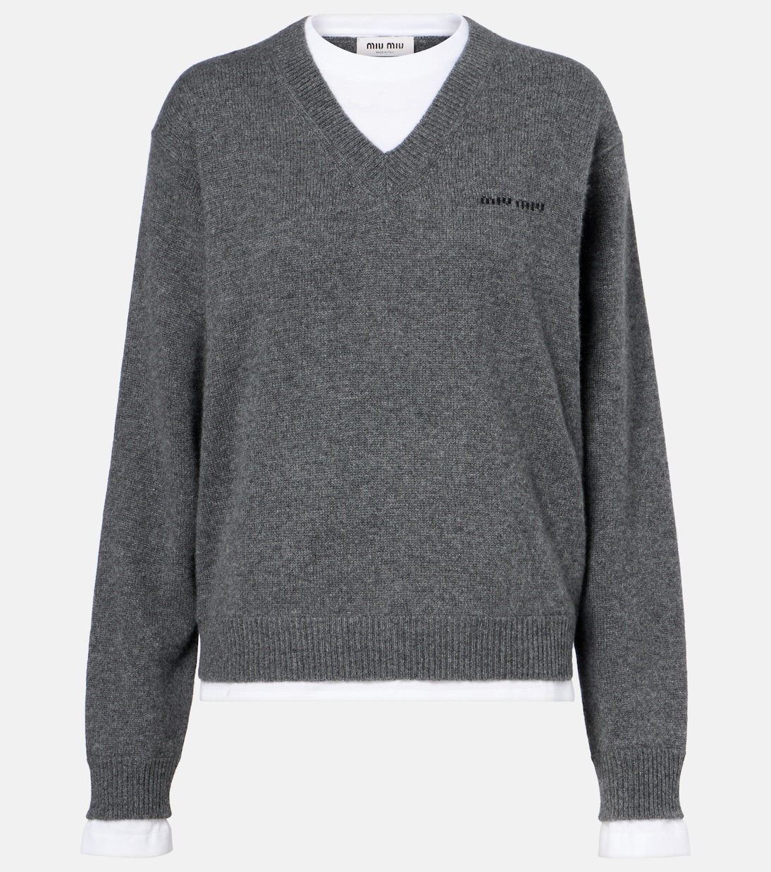 Layered cashmere sweater | Miu Miu
