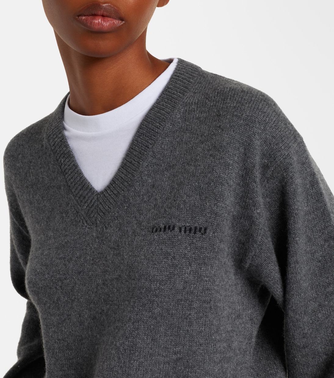 Layered cashmere sweater | Miu Miu